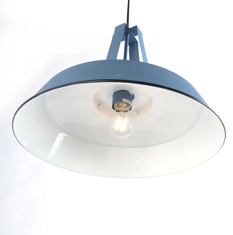 Wisząca lampa vintage niebieska 43 cm - Living Nowoczesny Oswietlenie wewnetrzne