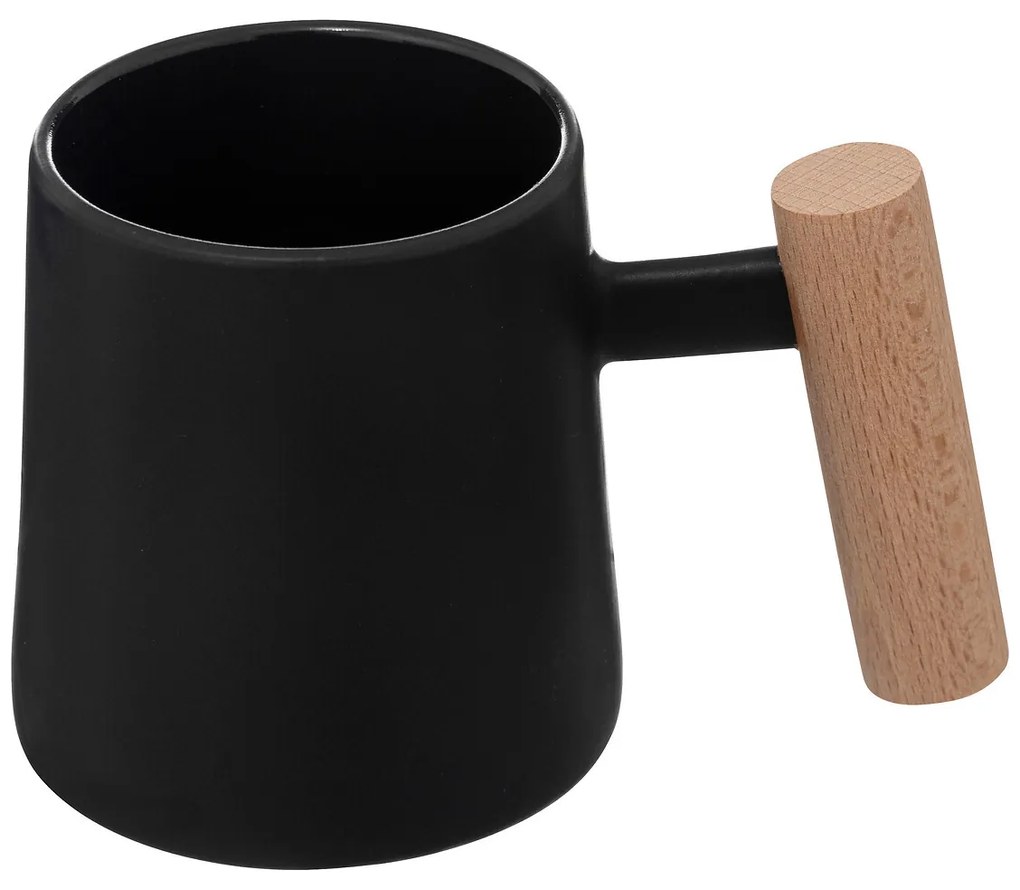 Kubki do kawy czarne na stojaku TRIBECART, 4 sztuki, 220 ml