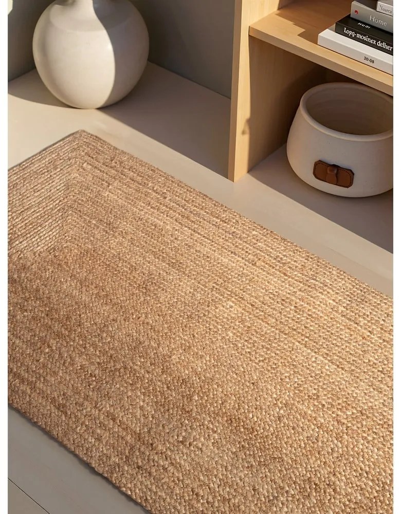 Chodnik z juty dwustronny/tkany ręcznie w naturalnym kolorze 80x200 cm Juno – Hanse Home