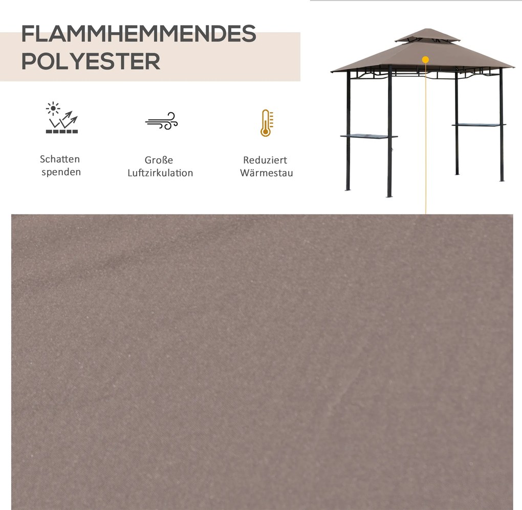 Outsunny Pawilon Grillowy Namiot Ogrodowy z Podwójnym Daszkiem Stalowy | Aosom PL