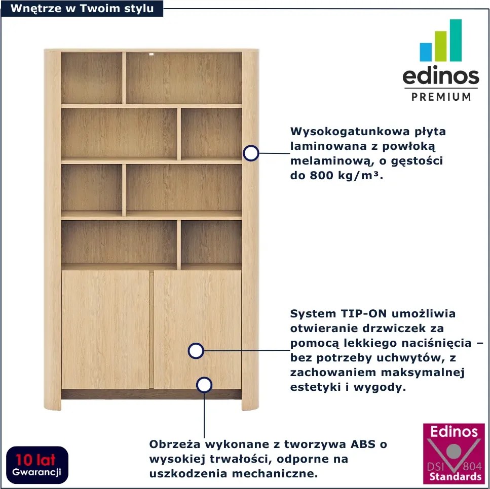 Nowoczesny regał do przechowywania dąb vicenza F4-Z48