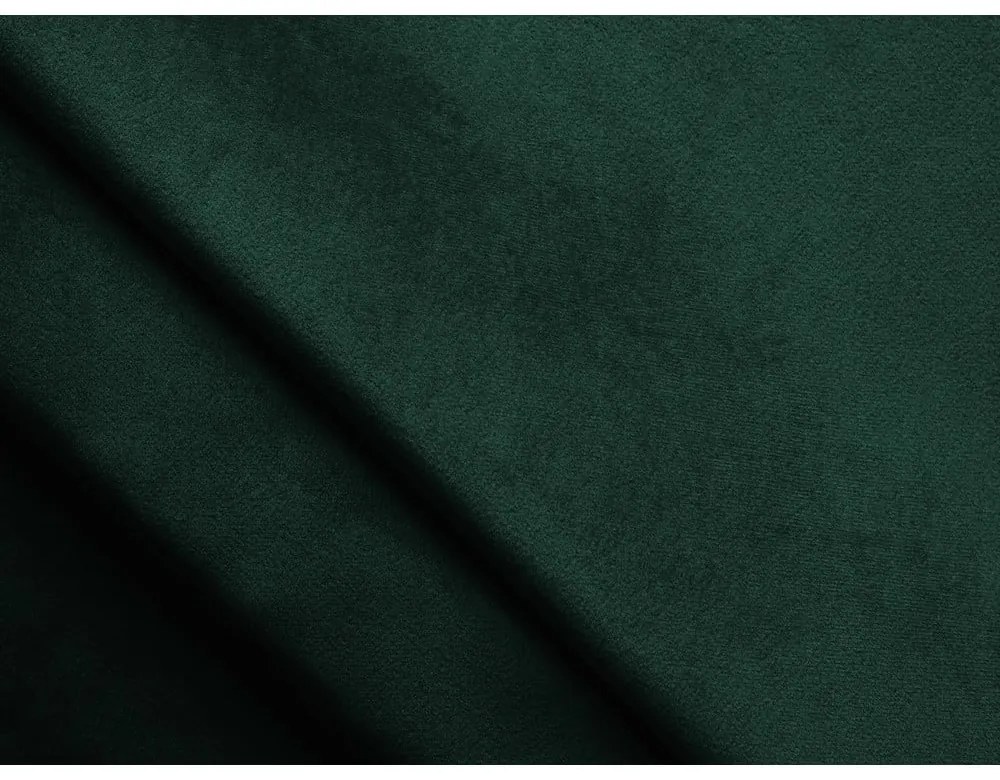 Ciemnozielony aksamitny rozkładany/ze schowkiem narożnik (lewostronny/z szezlongiem) Kalena – Makamii