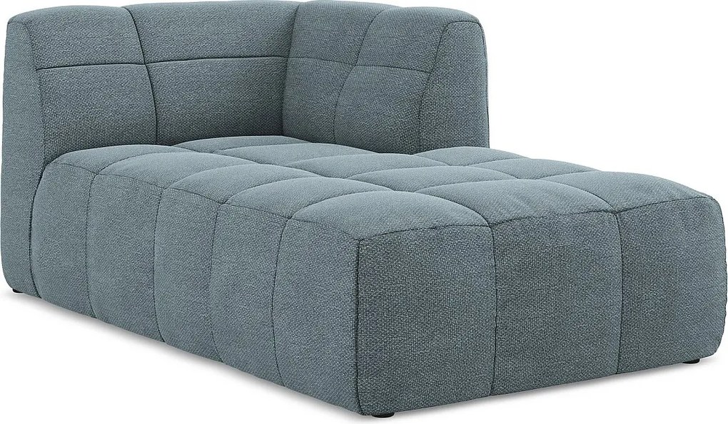 Szezlong prawostronny - z tkaniny bouclé - jeans - ALOHA