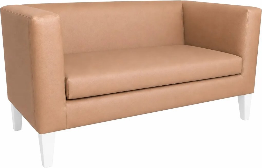 Sofa Monaco : Kolor nogi - Biała, Kolor tkaniny - EKO-SKÓRA - 14D, Typ tkaniny - Eko-skóra , Wysokość nogi - 20 cm