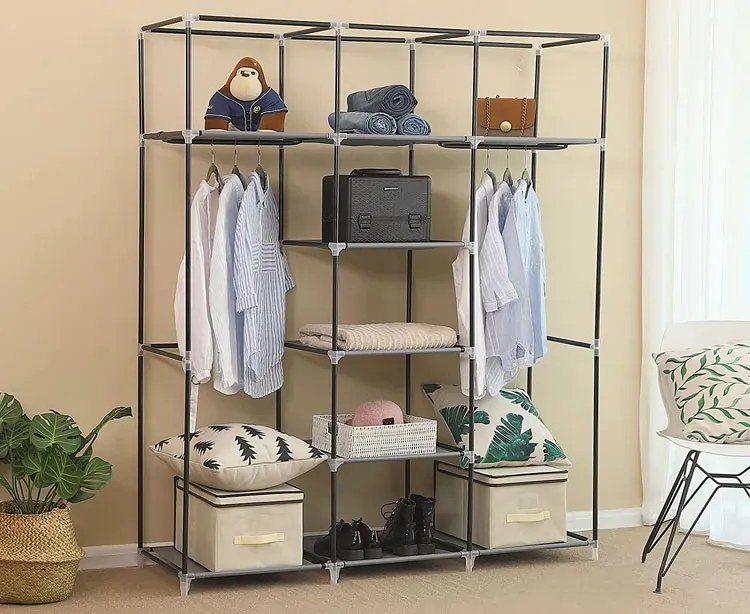 Szara szafa tekstylna do garderoby Z1-R78