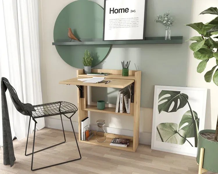 Składane Biurko Stojące Wiszące Dąb Artisan N1-N16