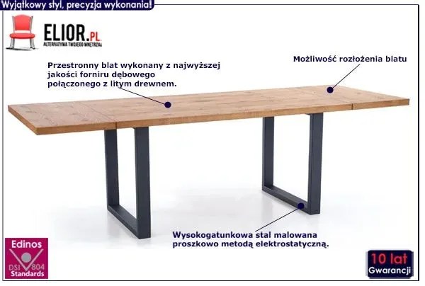 Duży rozkładany stół industrialny S6-K46