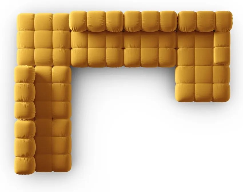 Żółta aksamitna sofa 379 cm Bellis – Micadoni Home