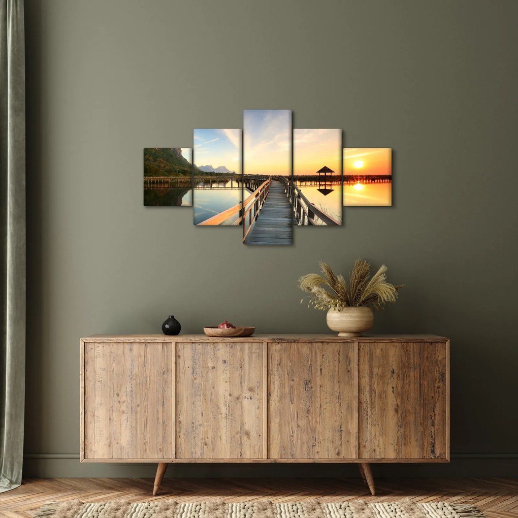 Obraz drewnianego molo (125x70 cm)