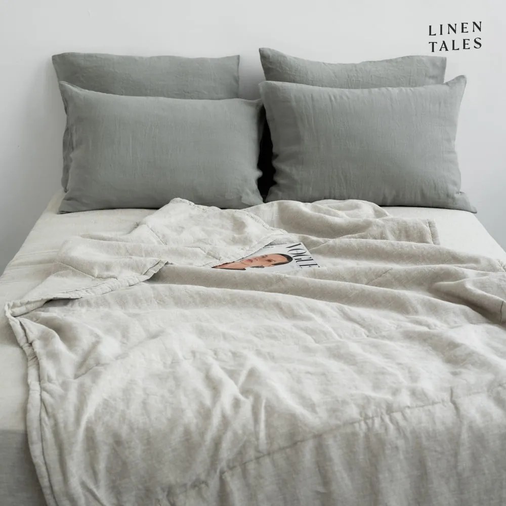 Lniana pikowana narzuta 220x230 cm Melange – Linen Tales