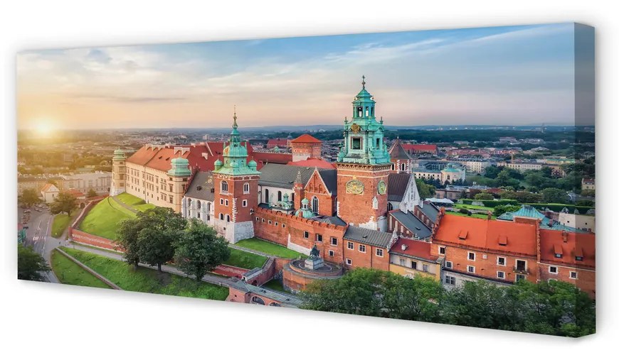 Obraz na płótnie Kraków Zamek panorama wschód słońca