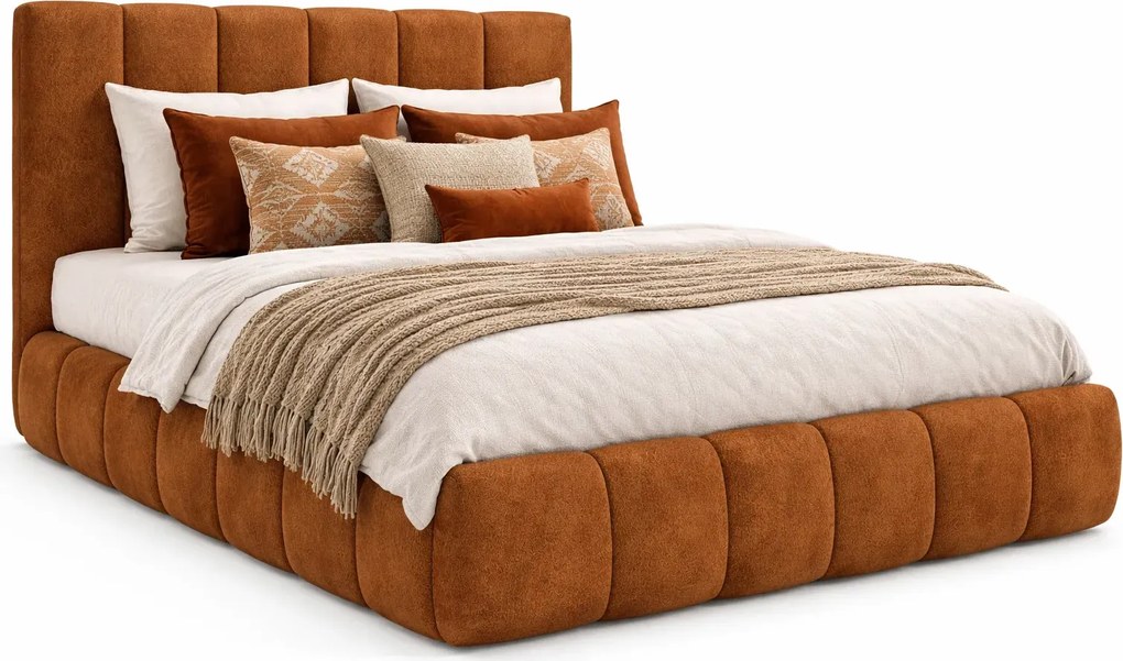 Łóżko kontynentalne w kolorze koniaku 5 rozmiarów W9-D37