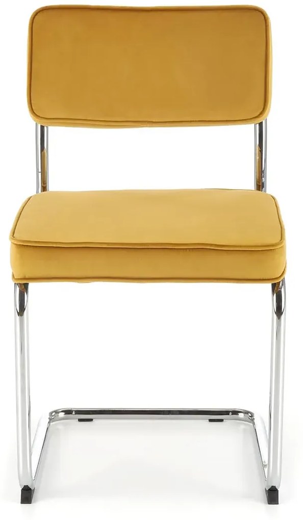 Musztardowe Krzesło Bauhaus Na Płozach Z5-S43
