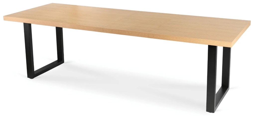 Stół Prostokątny Rozkładany EDWIN 160-260 cm Dąb Złoty/Czarny do Jadalni Nowoczesny Loft