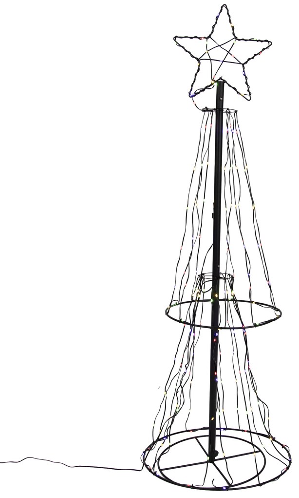 Zewnetrzna Świąteczna lampa podłogowa czarna choinka 150 cm z LED RGB z timerem IP44 - Ugoku Oswietlenie zewnetrzne