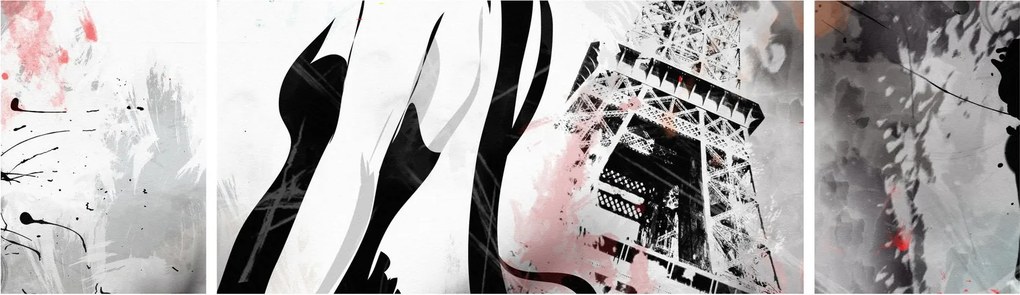 Obraz - Dama i Wieża Eiffla (170x50 cm)
