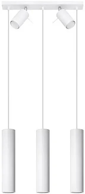 Biała lampa nad wyspę z reflektorkami - 5X A168 K9-F98