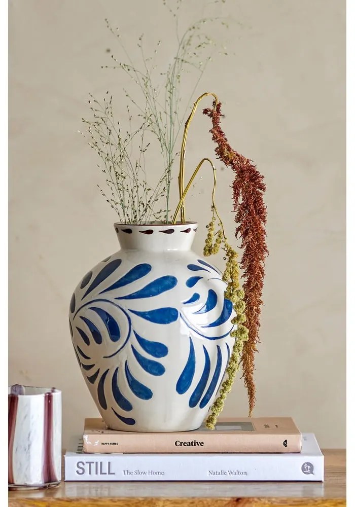 Kremowy kamionkowy wazon (wysokość 24 cm) Heikki – Bloomingville
