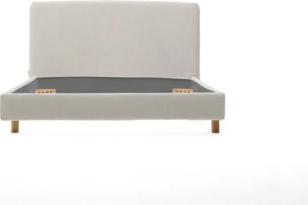 Szare tapicerowane łóżko jednoosobowe bez stelaża 90x200 cm Valma – Kave Home