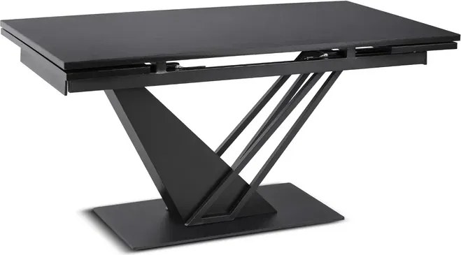 Stół Rozkładany Prostokątny REX 160-220 cm Czarny do Jadalni Nowoczesny Loft