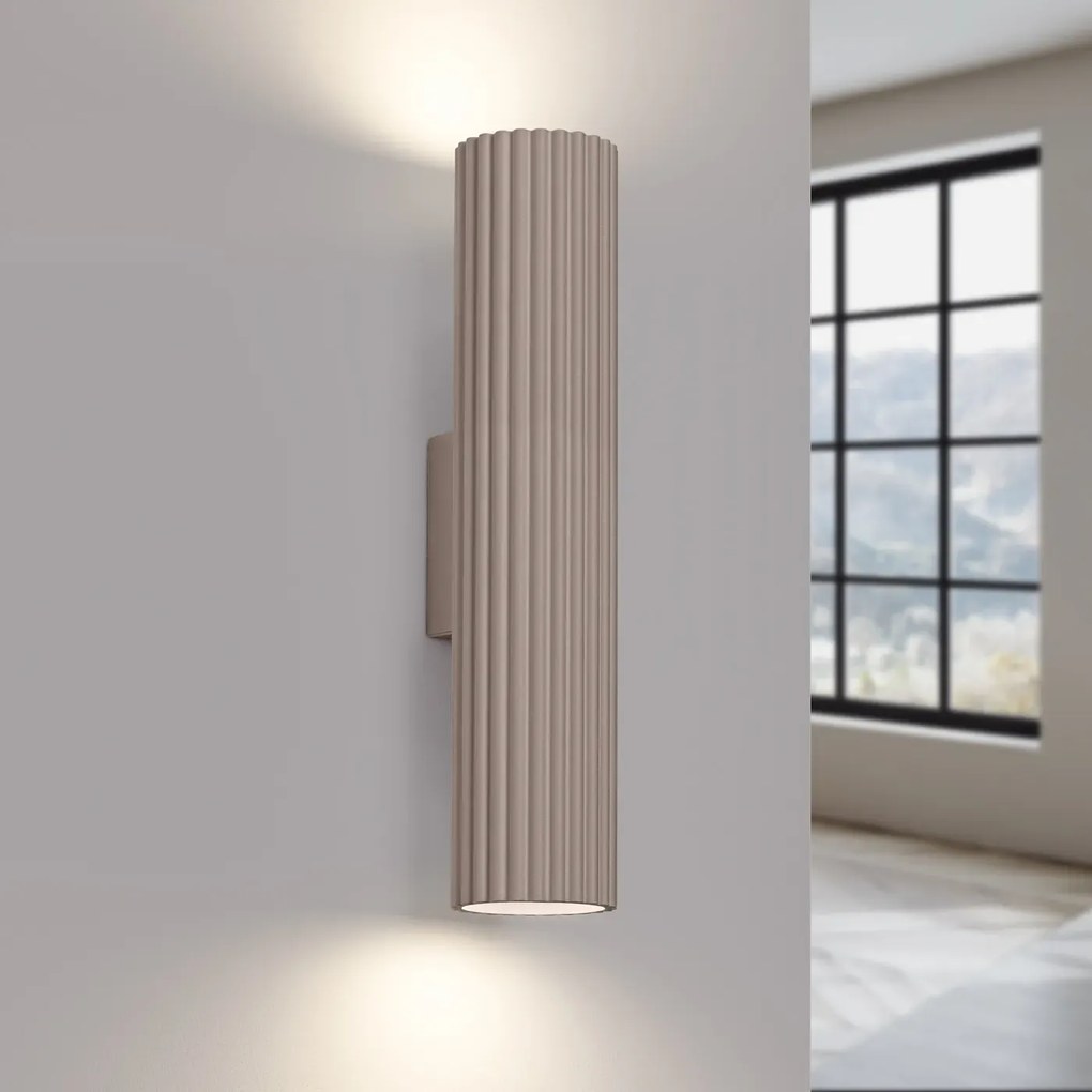 Kinkiet KARBON 30 taupe ryflowany SOLLUX  LIGHTING