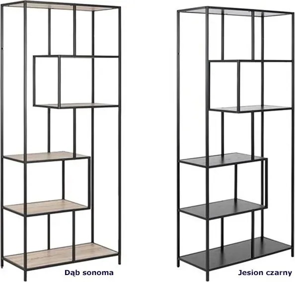 Regał do salonu w stylu loft Medox 3X - jesion