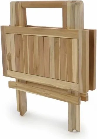 Składany stół ogrodowy DIVERO - drewno tekowe nie zaimpregnowane - 50 cm