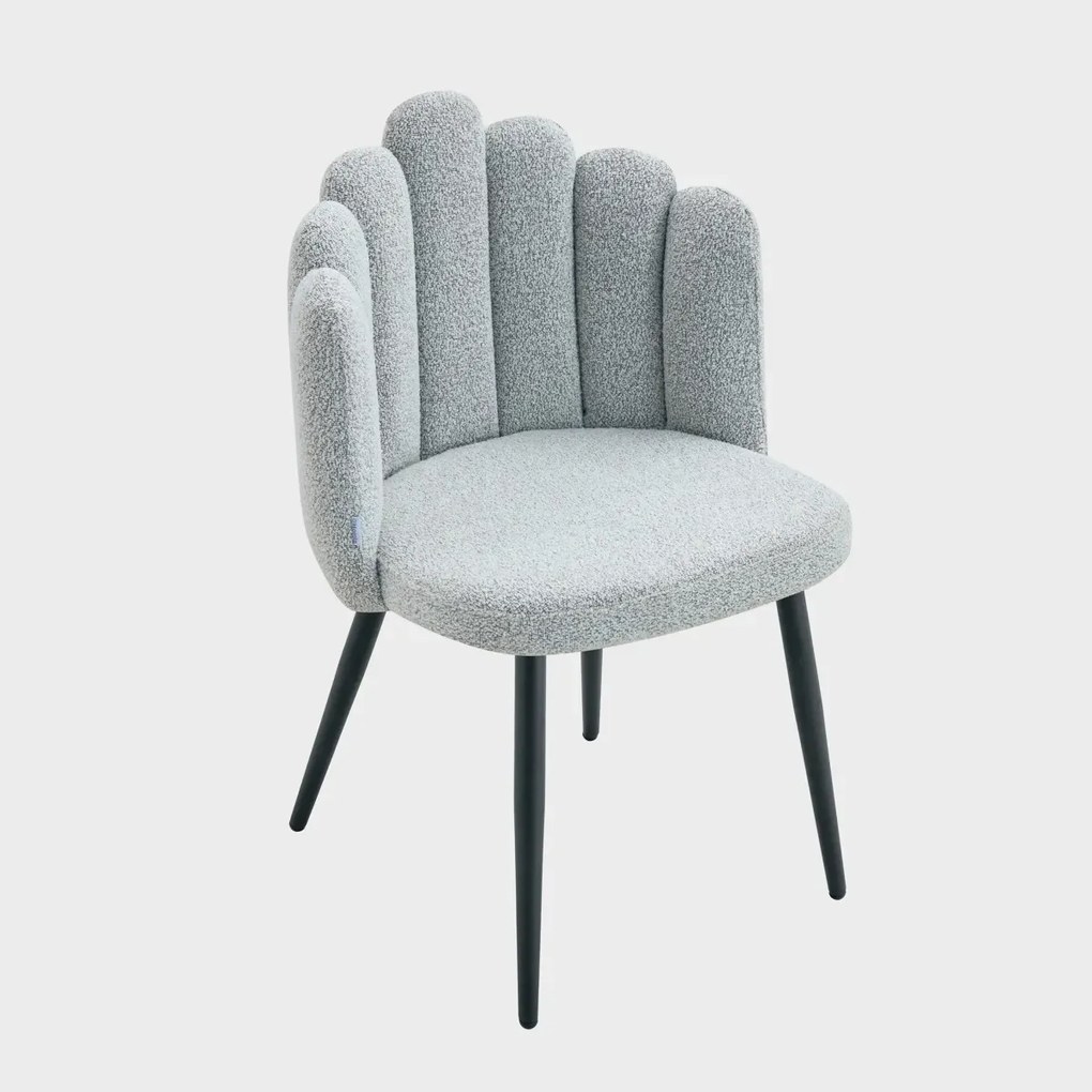 Krzesło LUXE w tkaninie Bouclé szare HOMLA