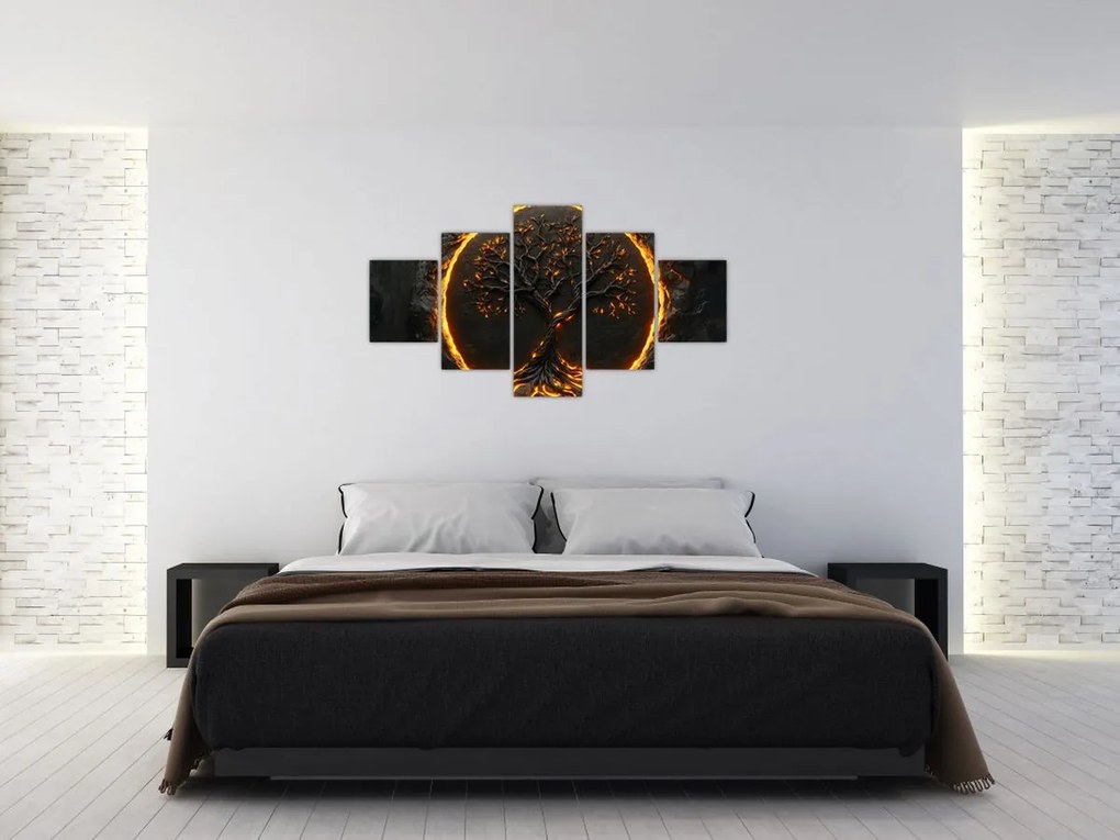 Obraz – Drzewo życia w lawie II. (125x70 cm)