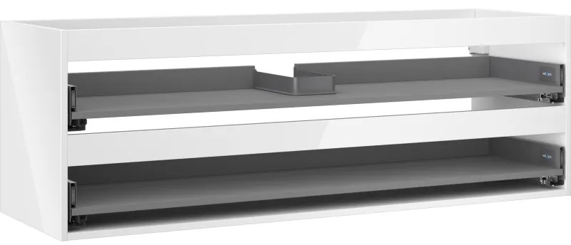 Mexen Box-A korpus szafki podumywalkowej 140 cm, 2 szuflady, biały połysk - 91AX0-1400-470-2-00
