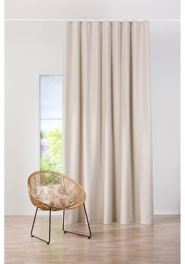 Kremowa zasłona na haczyki 140x260 cm – Mendola Fabrics