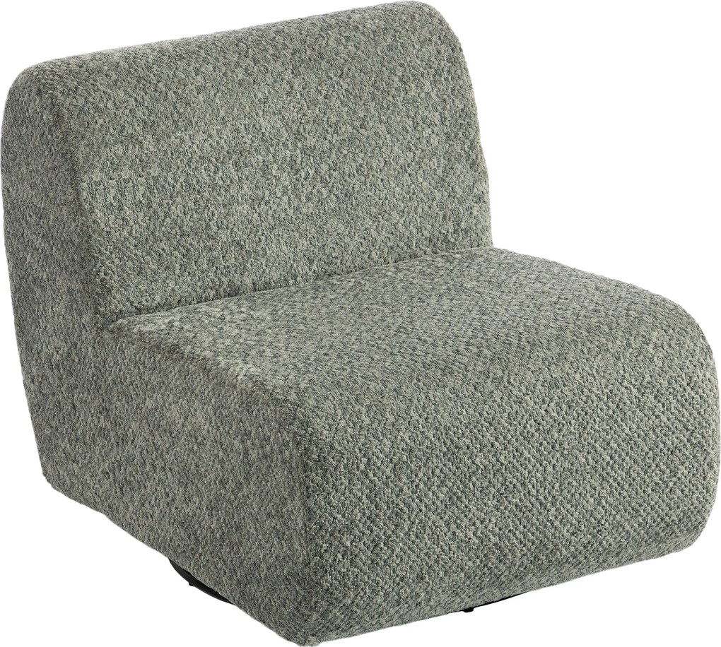 HOMCOM Fotel obrotowy lounge w stylu Chenille, szerokie siedzisko, do salonu i sypialni, Szary | Aosom PL