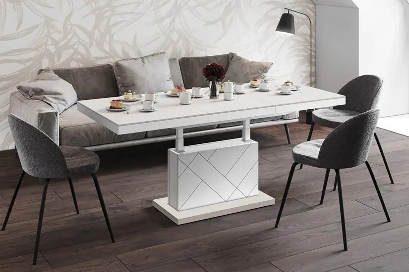 Rozkładana ława kaszmir + biały- H9-W14