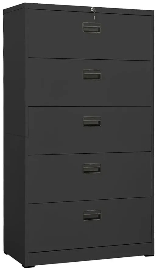 Antracytowa szafka biurowa z kluczem W1-M22