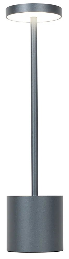 Zewnetrzna Lampa stołowa zewnętrzna szara w komplecie z LED z dotykowym ściemniaczem, ładowana - DupontDesignerski Oswietlenie zewnetrzne