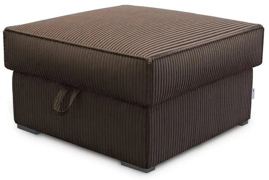 Ciemnobrązowy taboret SMART COSARO z miejscem do przechowywania 65x65 cm