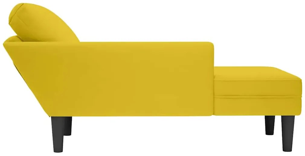 Żółta leżanka tapicerowana aksamitem F0-S98
