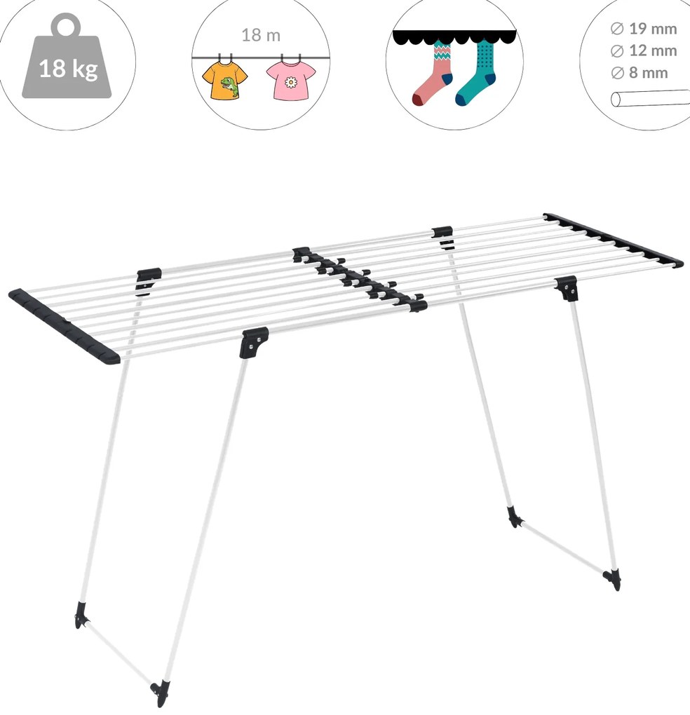 Teleskopowa suszarka na pranie, 100-163 cm, LALEA