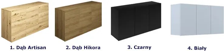 Biała wisząca komoda bez uchwytów - Elorones 3X