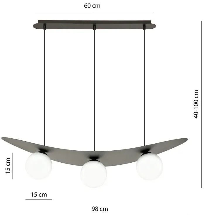 Loftowa lampa wisząca z mlecznymi kloszami - D123 T7-A87
