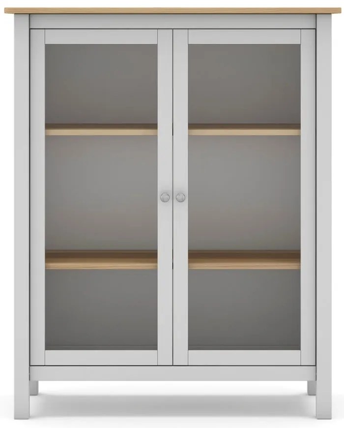 Biało-naturalna witryna z drewna sosnowego 90x110 cm Misti – Marckeric