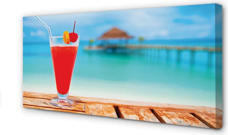 Duży obraz na płótnie Drink Na Tropikalnej Plaży