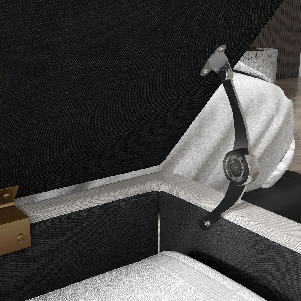 HOMCOM Ławka do Sypialni z Miejscem do Przechowywania, Gruba Wyściółka, Oddychająca Tkanina, Metalowe Nogi, 100x40x49 cm, Kremowa