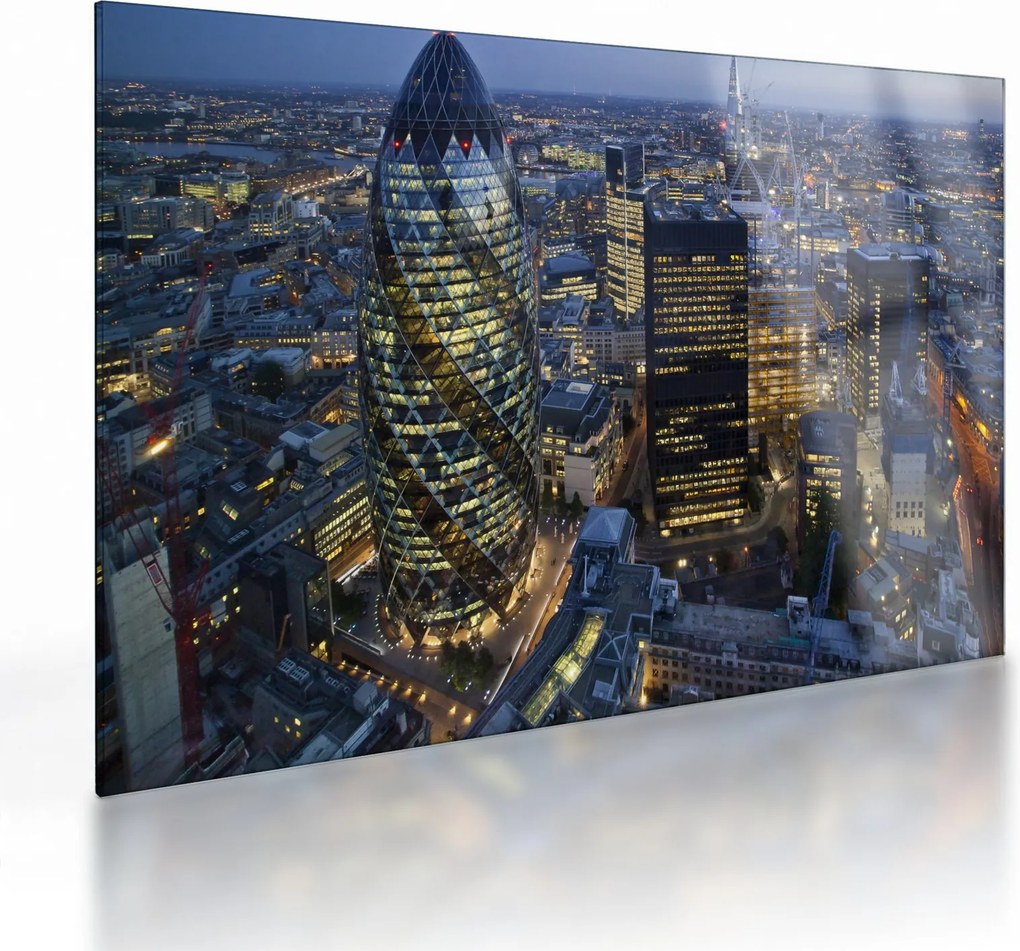 Obraz na szkle - Wieczorna panorama Londynu (70x50 cm)