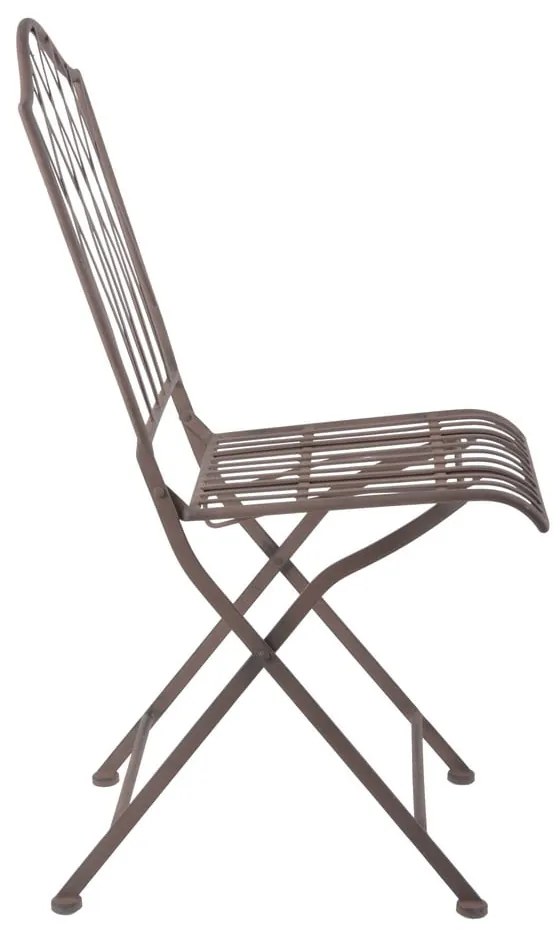 Brązowe metalowe składane krzesło ogrodowe – Esschert Design