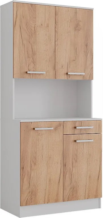 Bufet kuchenny biały/złoty dąb 83.6x46x188.5 raul