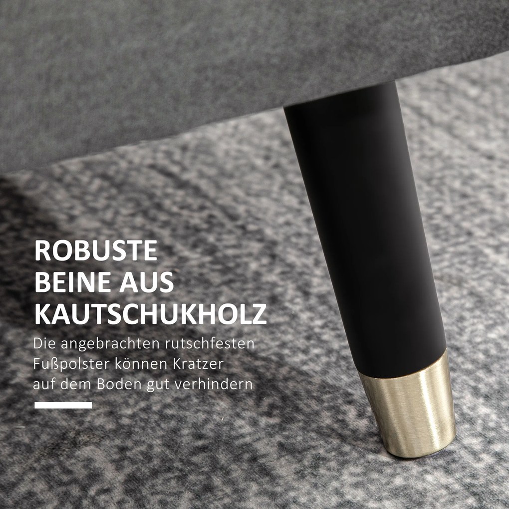 Stołek ławka ze schowkiem tapicerowana ławka skrzynia z siedziskiem drewno kauczukowe grafitowy | Aosom.pl