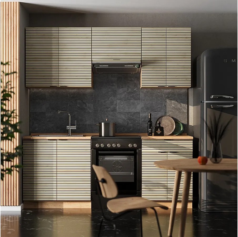 Aneks kuchenny panel dębowy/dąb goldkraft 200x60x81.6 fame-line