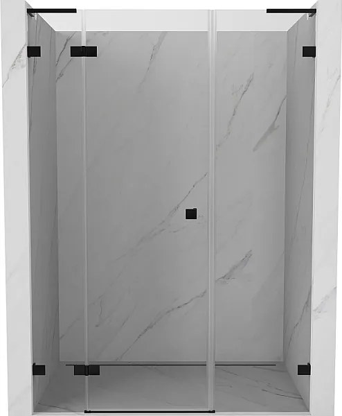 Mexen Lunar L drzwi prysznicowe uchylne lewe 125 cm, transparent, czarne - 834SL-125-050-70-00-L