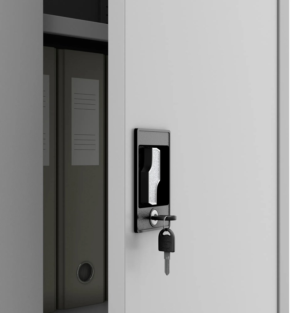 Szafa na dokumenty biurowa metalowa szara: JAN H, 900 x 1950 x 400 mm